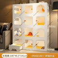 Home Cat Cages  Litter Box Integrated Transparent  Villa Indoor Fence Pet Cabinet with Closed Toilet  House Ek